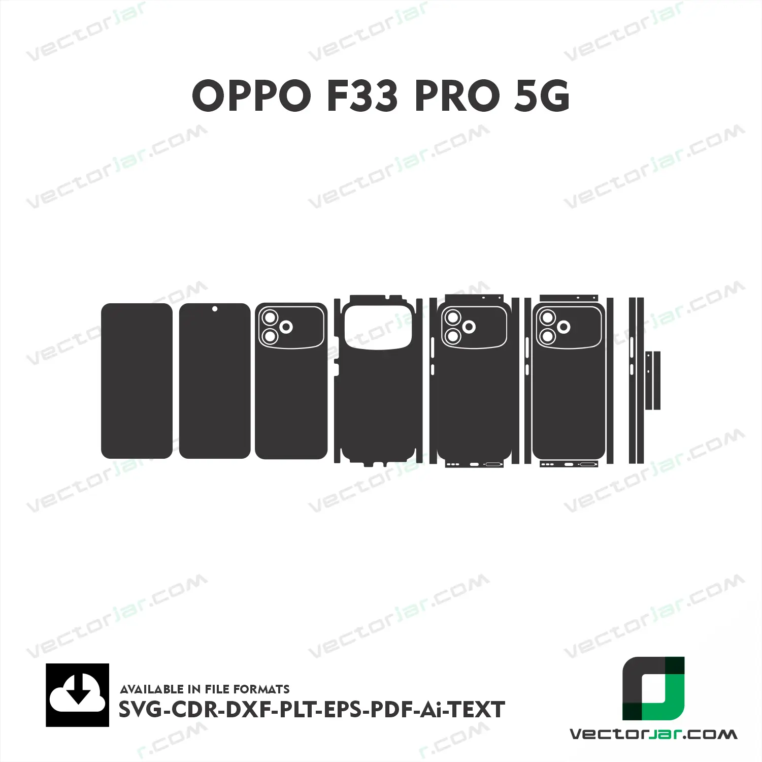 OPPO F33 Pro 5G Exact Fit Mobile Skin Vector Template
