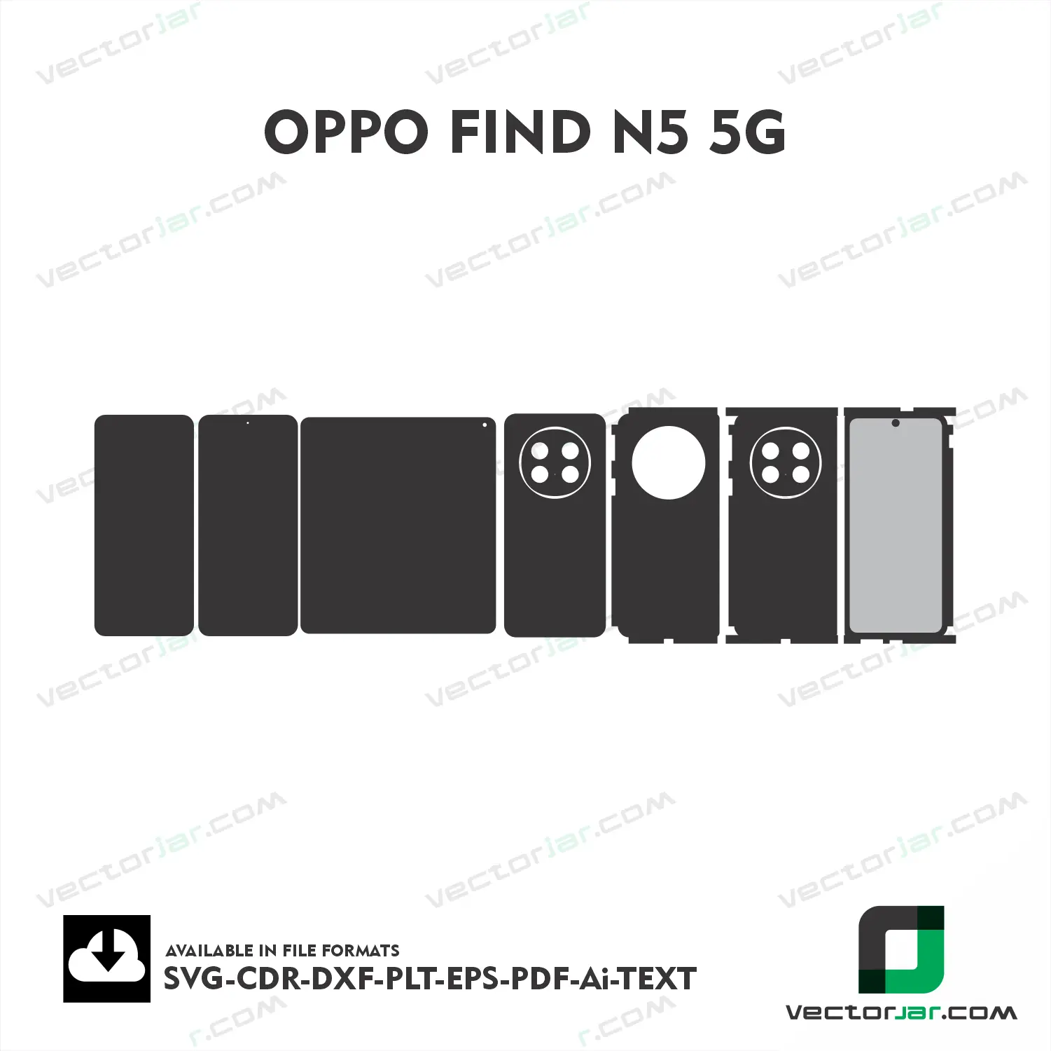 OPPO Find N5 5G Exact Fit Mobile Skin Vector Template