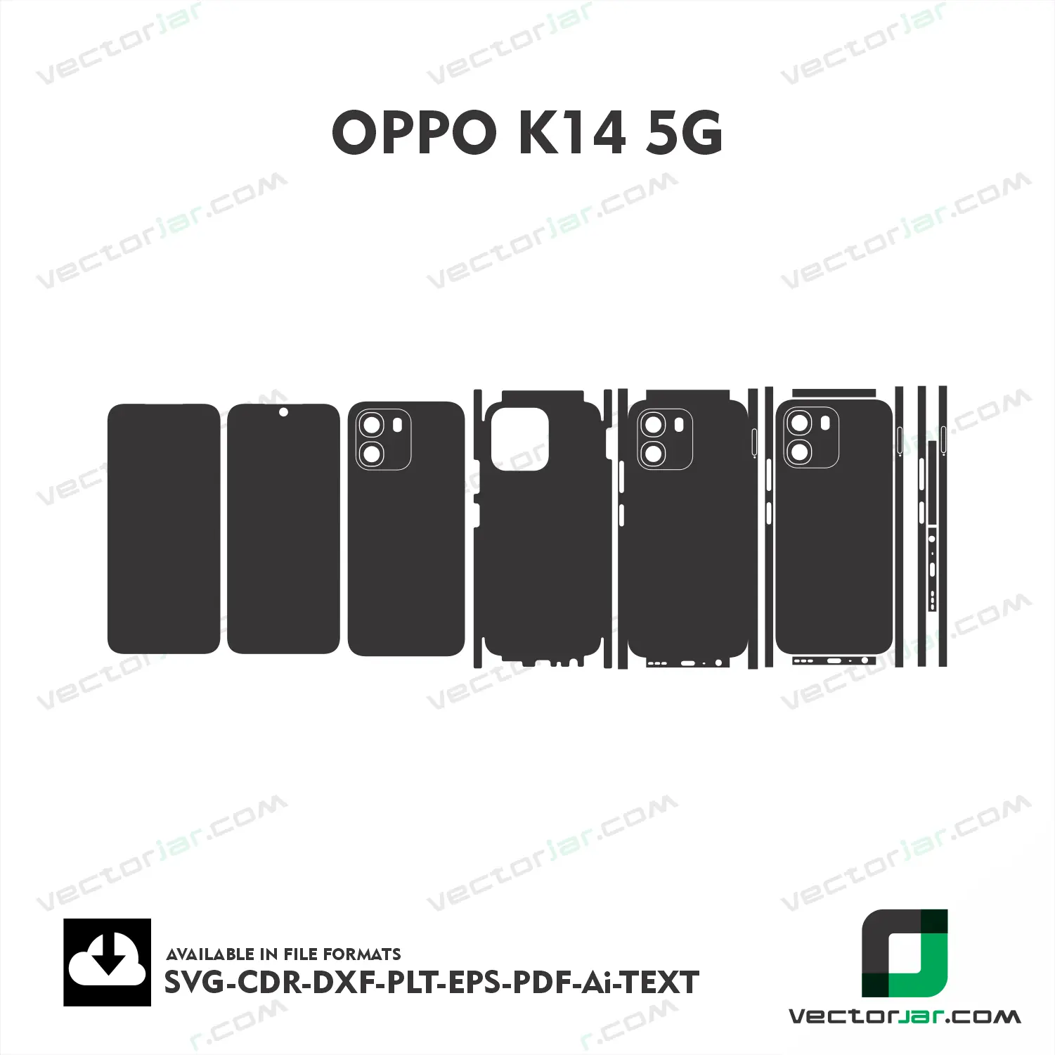 OPPO K14 5G Exact Fit Mobile Skin Vector Template