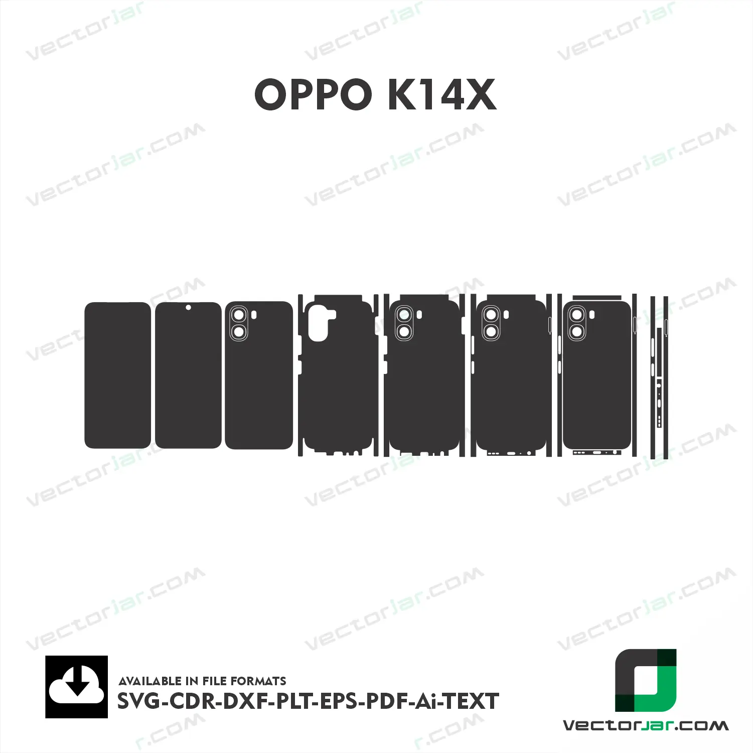 OPPO K14X Exact Fit Mobile Skin Vector Template