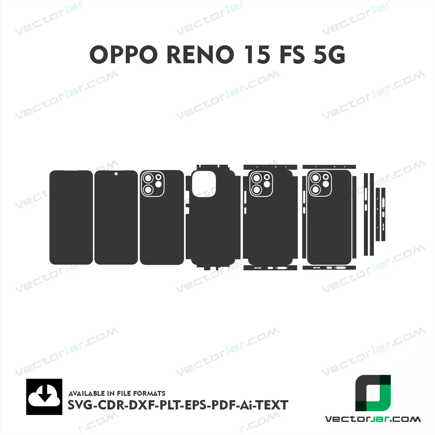 OPPO Reno 15 FS 5G Exact Fit Mobile Skin Vector Template