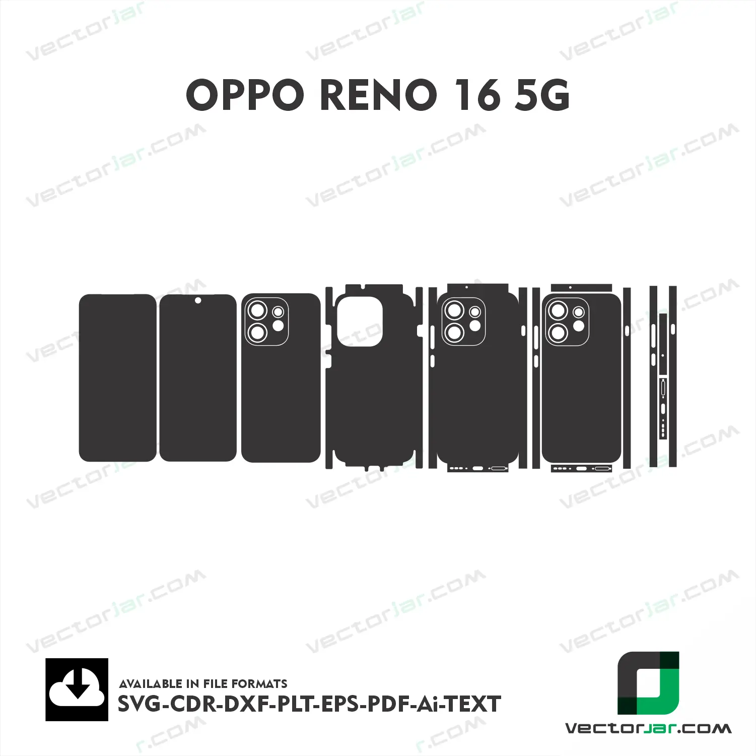 OPPO Reno 16 5G Exact Fit Mobile Skin Vector Template