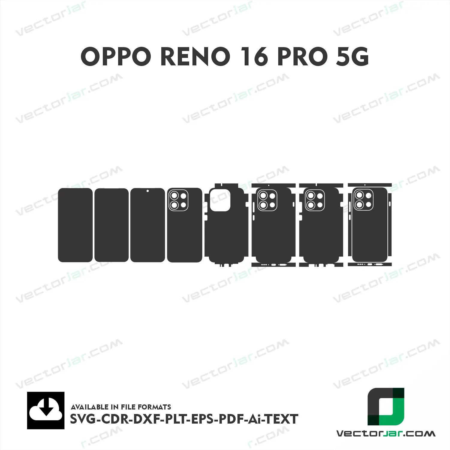 OPPO Reno 16 Pro 5G Exact Fit Mobile Skin Vector Template