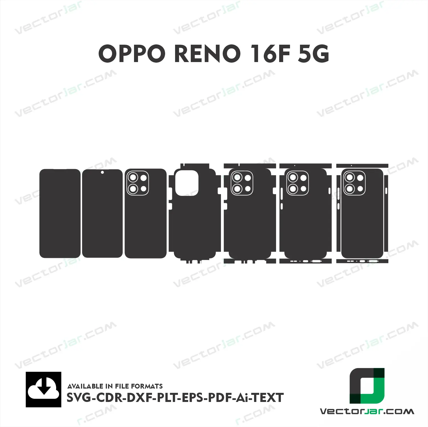 OPPO Reno 16F 5G Exact Fit Mobile Skin Vector Template