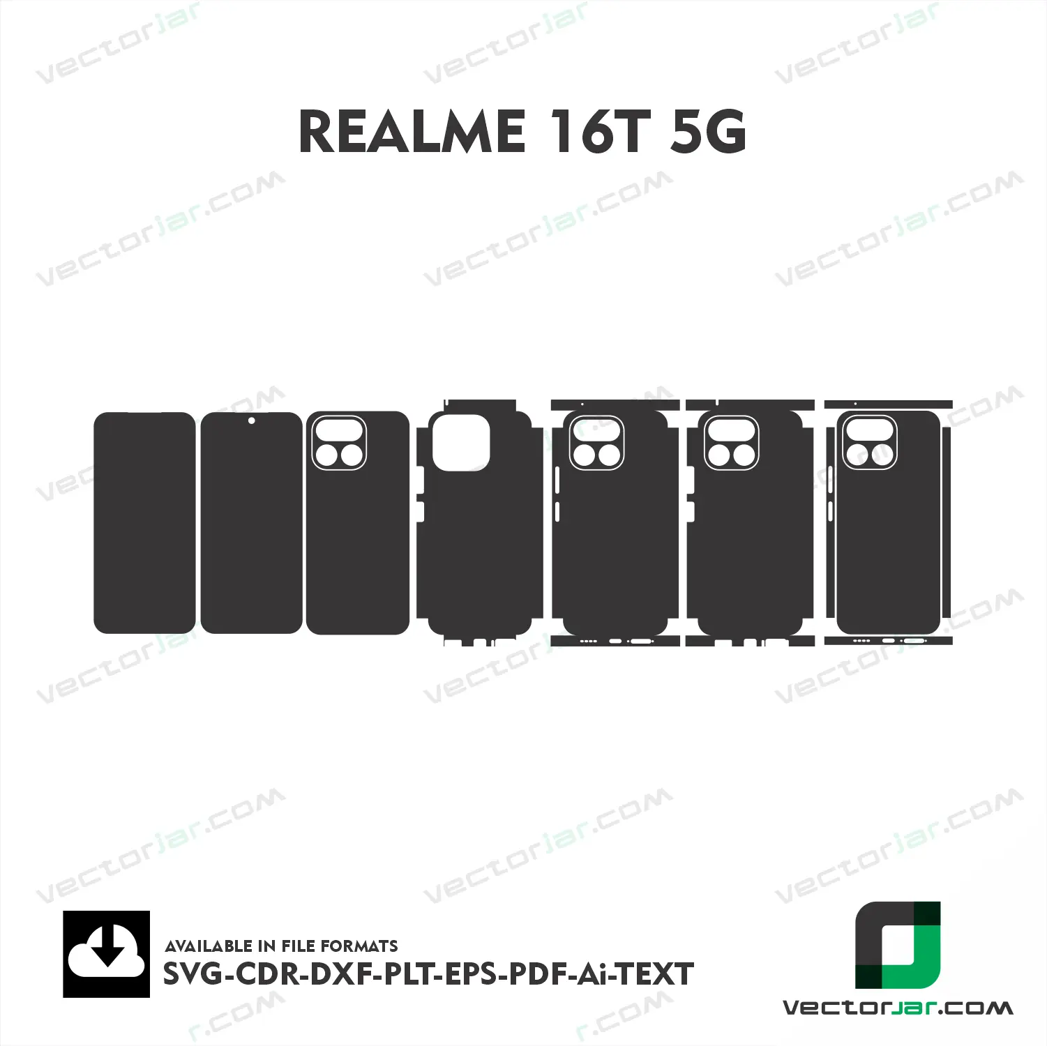 Realme 16T 5G Exact Fit Mobile Skin Vector Template