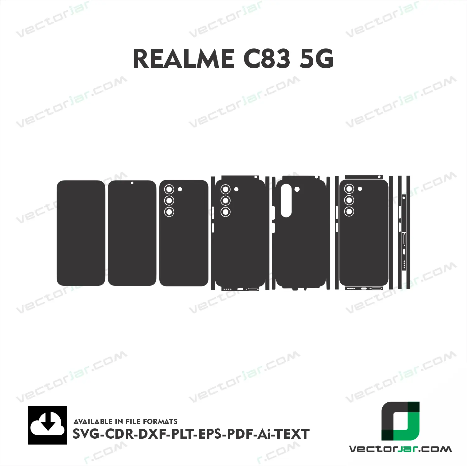 Realme C83 5G Exact Fit Mobile Skin Vector Template