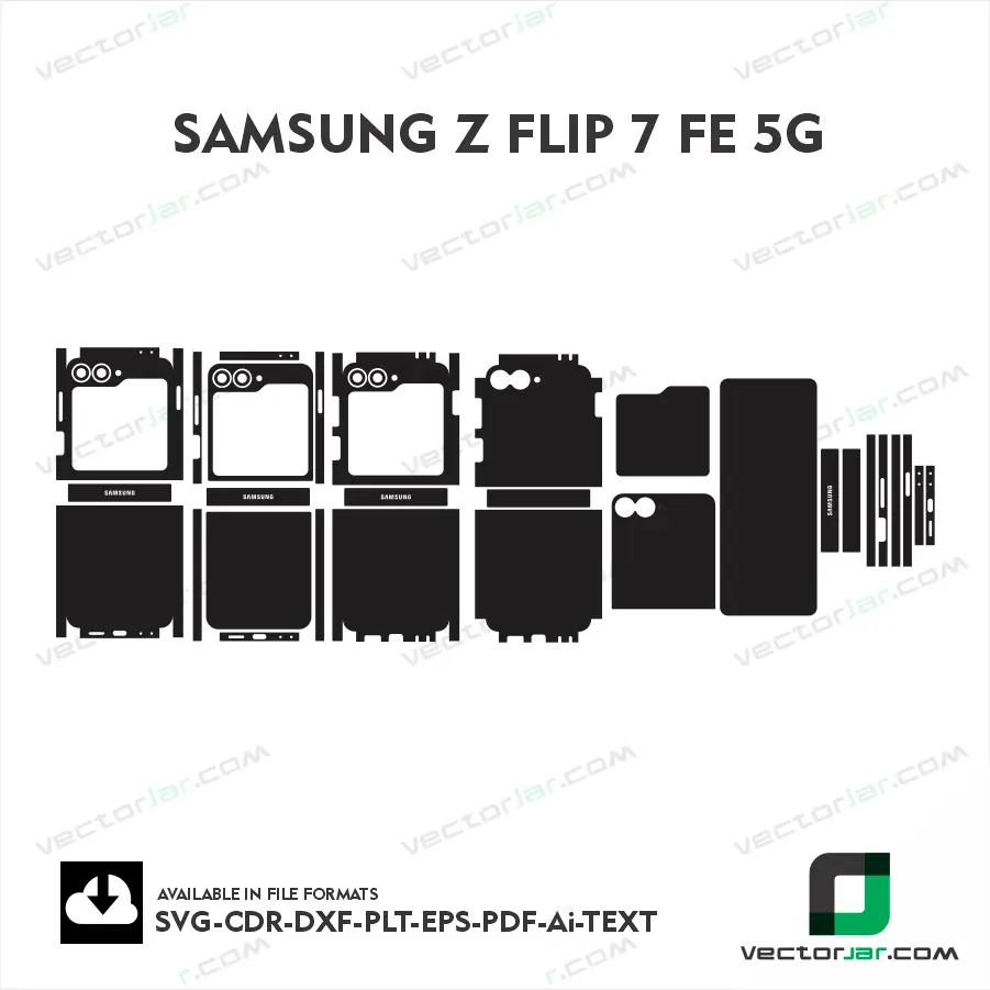 Samsung Z Flip 7 FE 5G Exact Fit Mobile Skin Vector Template