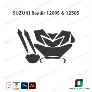 Suzuki Bandit 1200S and 1250S Motorcycle Paint Protection Film and Vinyl Wrap Vector Template