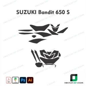 Suzuki Bandit 650 S Motorcycle Paint Protection Film and Vinyl Wrap Vector Template