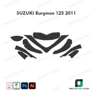 Suzuki Burgman 125 2011 Scooter Paint Protection Film and Vinyl Wrap Vector Template