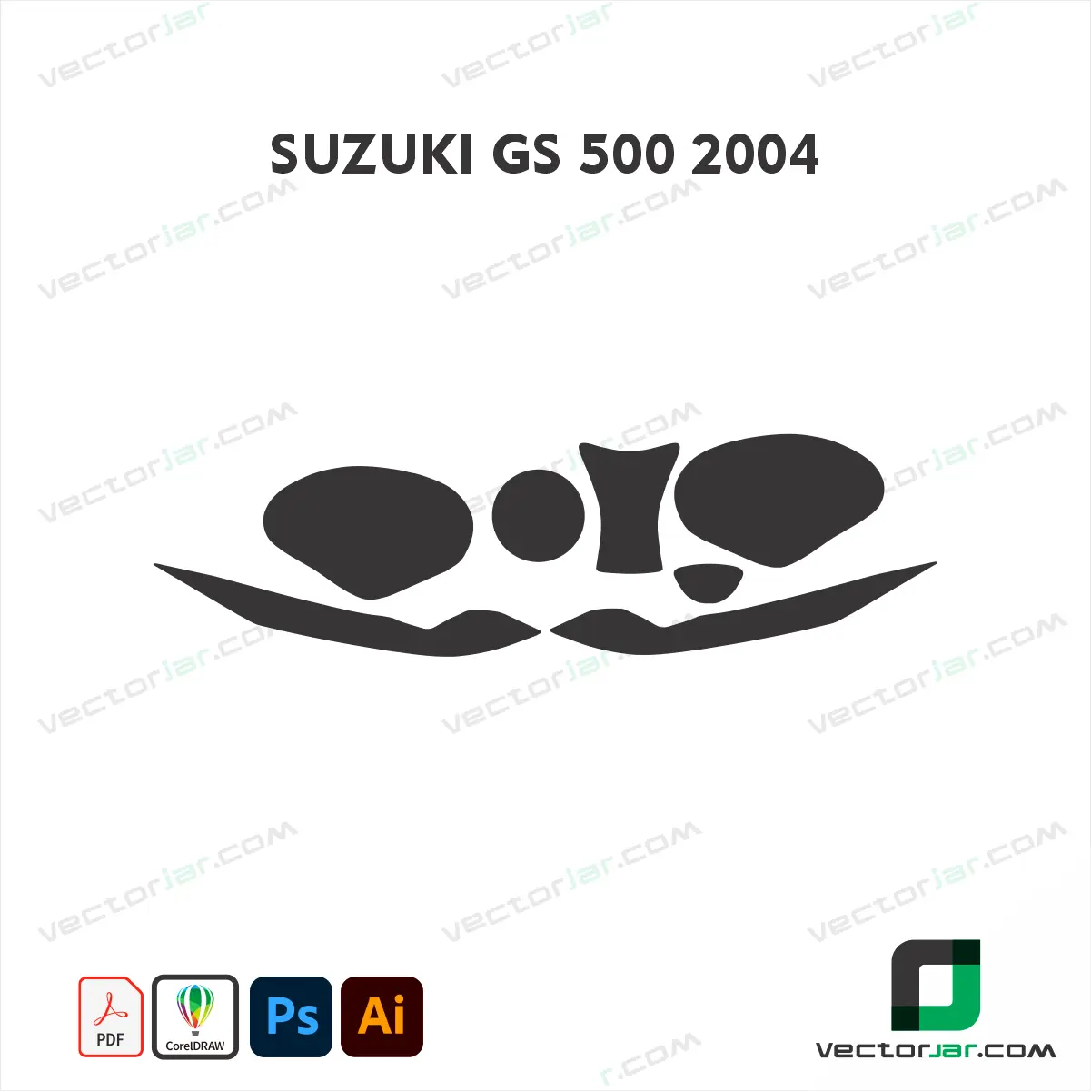 Suzuki GS 500 2004 Motorcycle Paint Protection Film and Vinyl Wrap Vector Template
