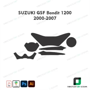 Suzuki GSF Bandit 1200 2000-2007 Motorcycle Paint Protection Film and Vinyl Wrap Vector Template