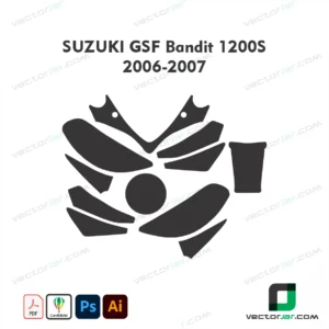 Suzuki GSF Bandit 1200S 2006-2007 Motorcycle Paint Protection Film and Vinyl Wrap Vector Template