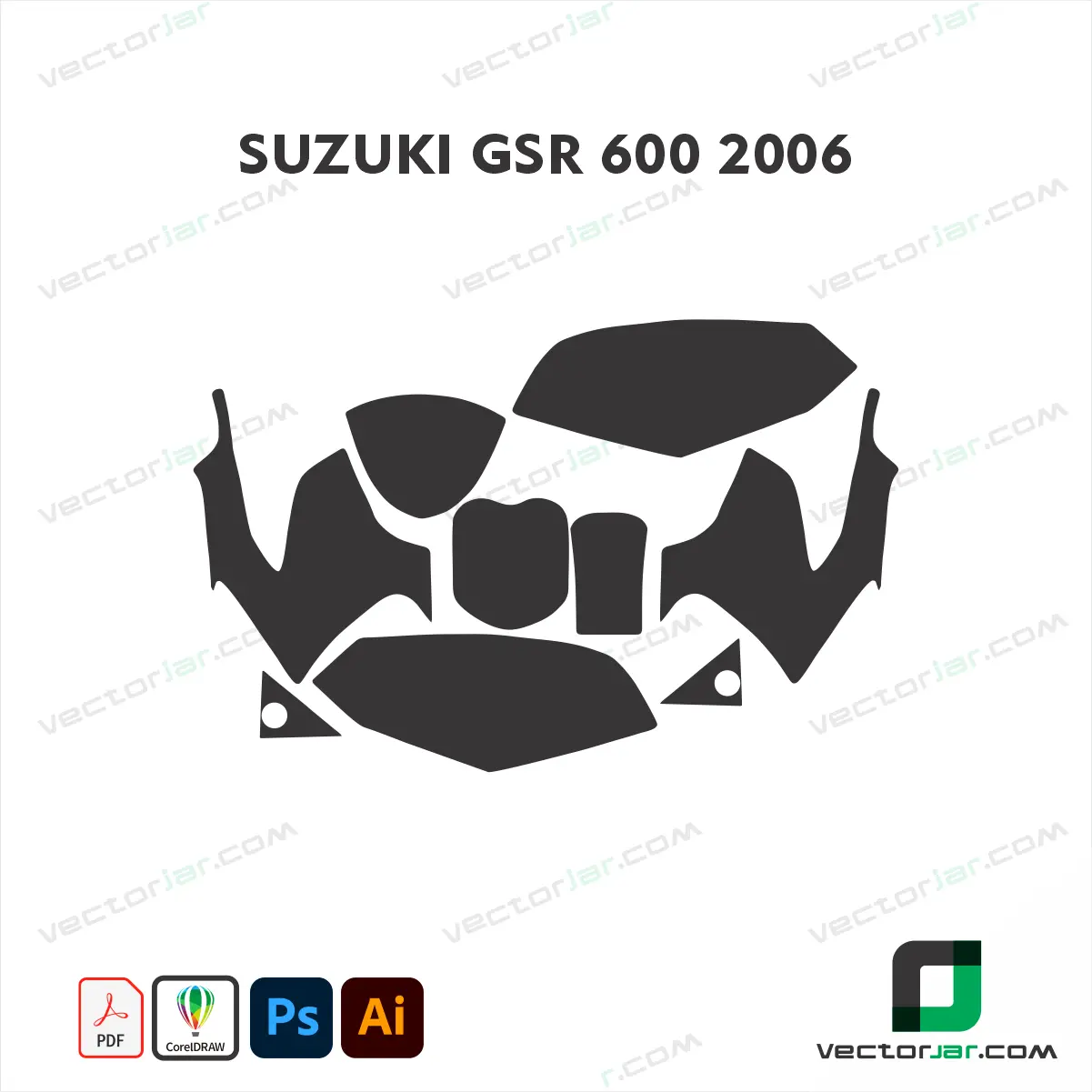 Suzuki GSR 600 2006 PPF & Wrap Template