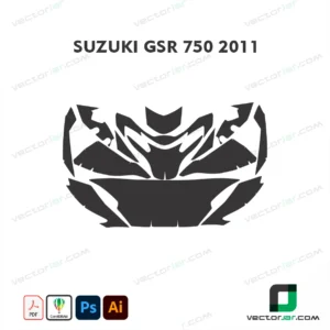 Suzuki GSR 750 2011 Motorcycle Paint Protection Film and Vinyl Wrap Vector Template