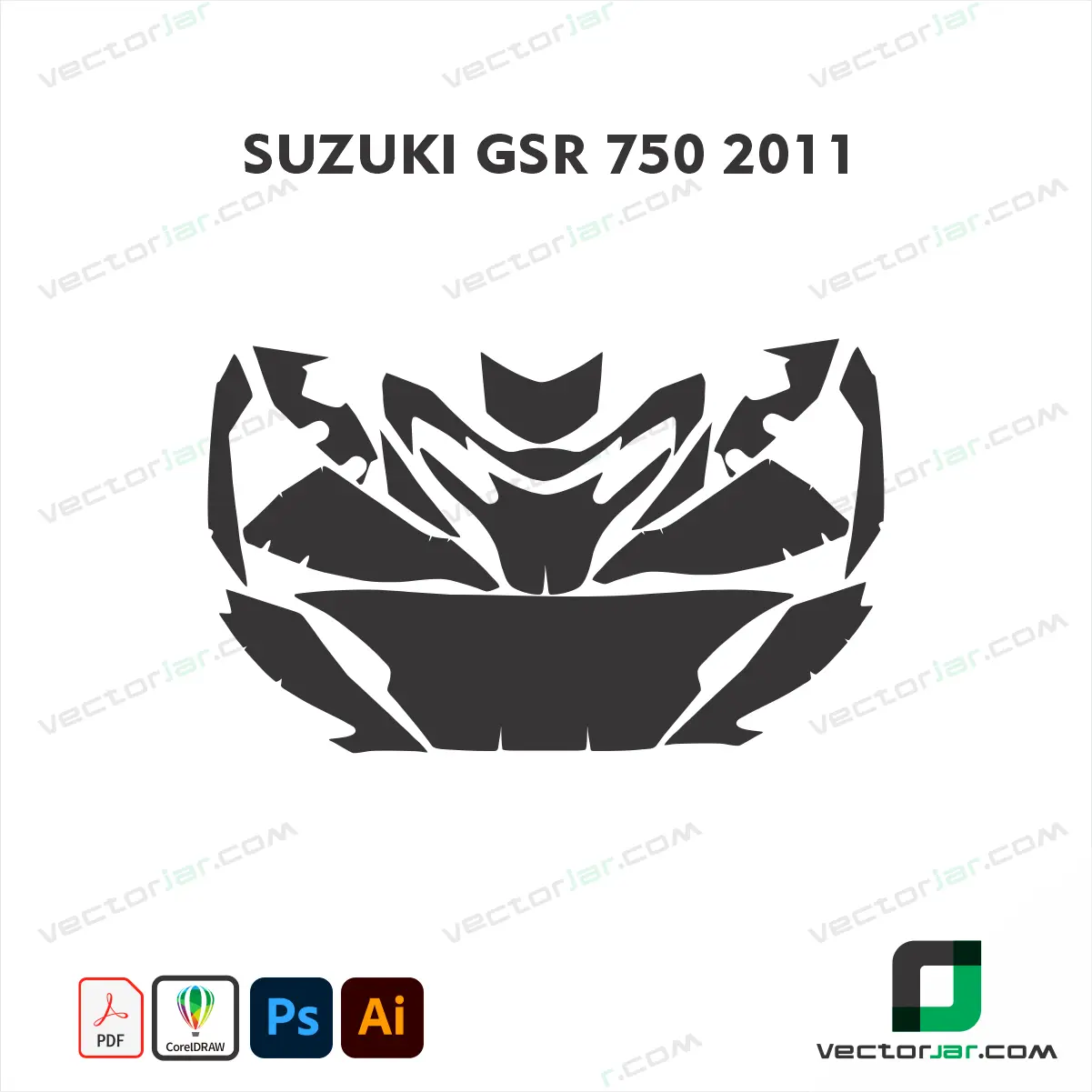 Suzuki GSR 750 2011 Motorcycle Paint Protection Film and Vinyl Wrap Vector Template