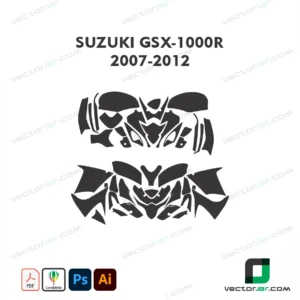 Suzuki GSX-1000R 2007-2012 Motorcycle Paint Protection Film and Vinyl Wrap Vector Template