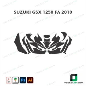Suzuki GSX 1250 FA 2010 Motorcycle Paint Protection Film and Vinyl Wrap Vector Template