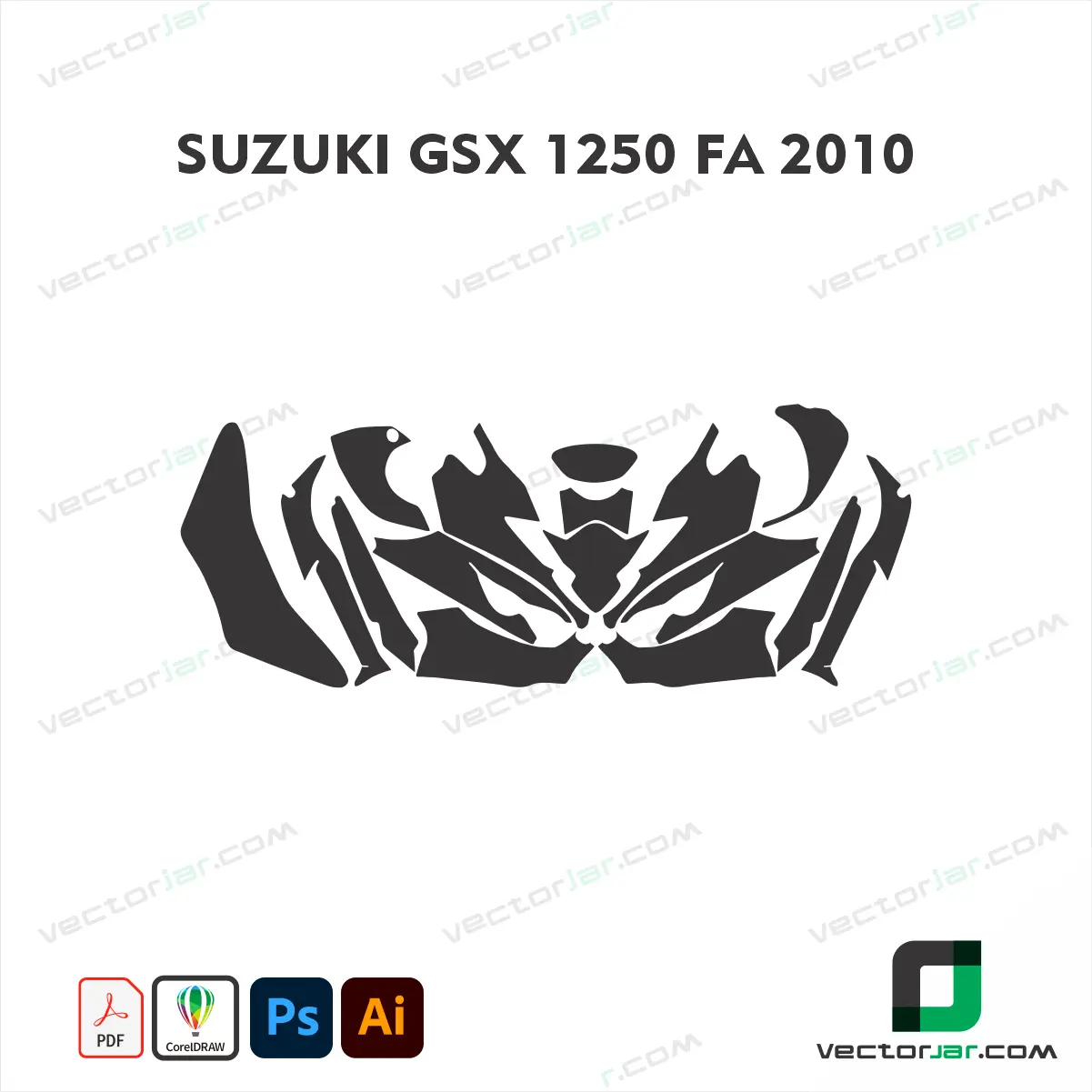 Suzuki GSX 1250 FA 2010 Motorcycle Paint Protection Film and Vinyl Wrap Vector Template