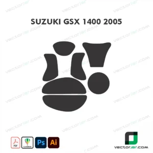Suzuki GSX 1400 2005 Motorcycle Paint Protection Film and Vinyl Wrap Vector Template