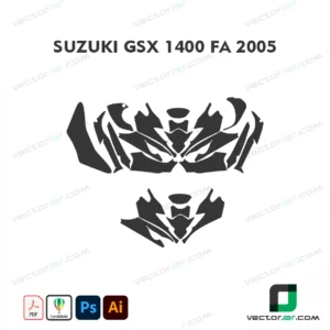 Suzuki GSX 1400 FA 2005 Motorcycle Paint Protection Film and Vinyl Wrap Vector Template