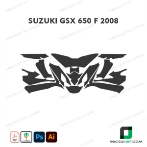 Suzuki GSX 650 F 2008 Motorcycle Paint Protection Film and Vinyl Wrap Vector Template