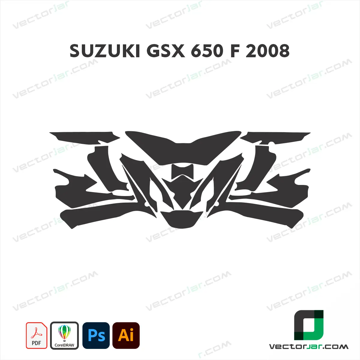 Suzuki GSX 650 F 2008 Motorcycle Paint Protection Film and Vinyl Wrap Vector Template