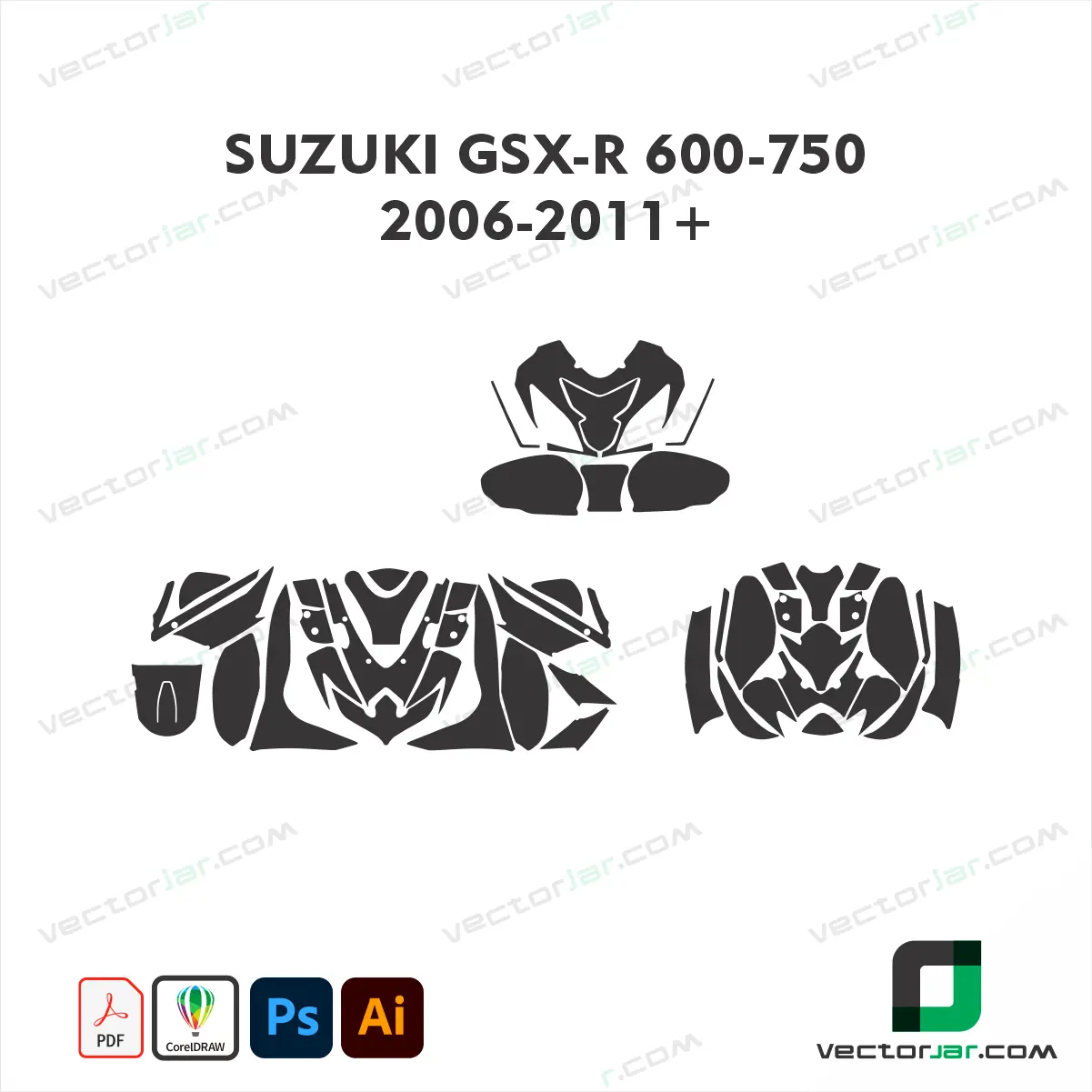 Suzuki GSX-R 600 / 750 2006-2011+ PPF & Wrap Template