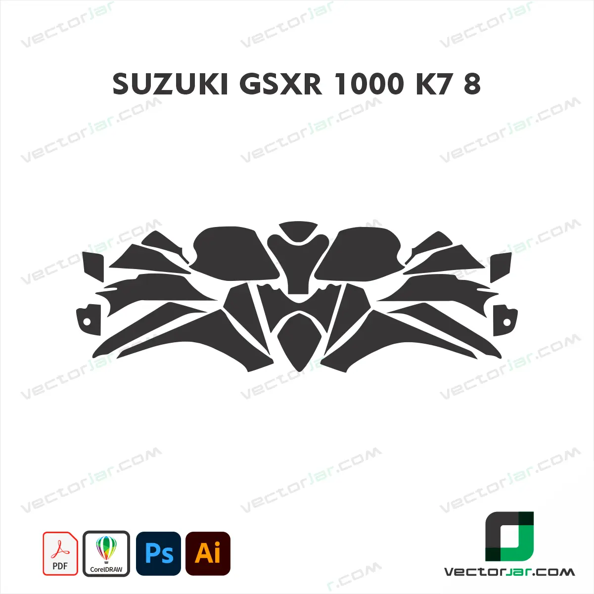 Suzuki GSX-R 1000 K7/K8 PPF & Wrap Template