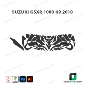 Suzuki GSX-R 1000 K9/K10 Motorcycle Paint Protection Film and Vinyl Wrap Vector Template