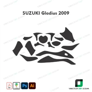 Suzuki Gladius 2009 Motorcycle Paint Protection Film and Vinyl Wrap Vector Template