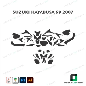 Suzuki Hayabusa 99-2007 Motorcycle Paint Protection Film and Vinyl Wrap Vector Template