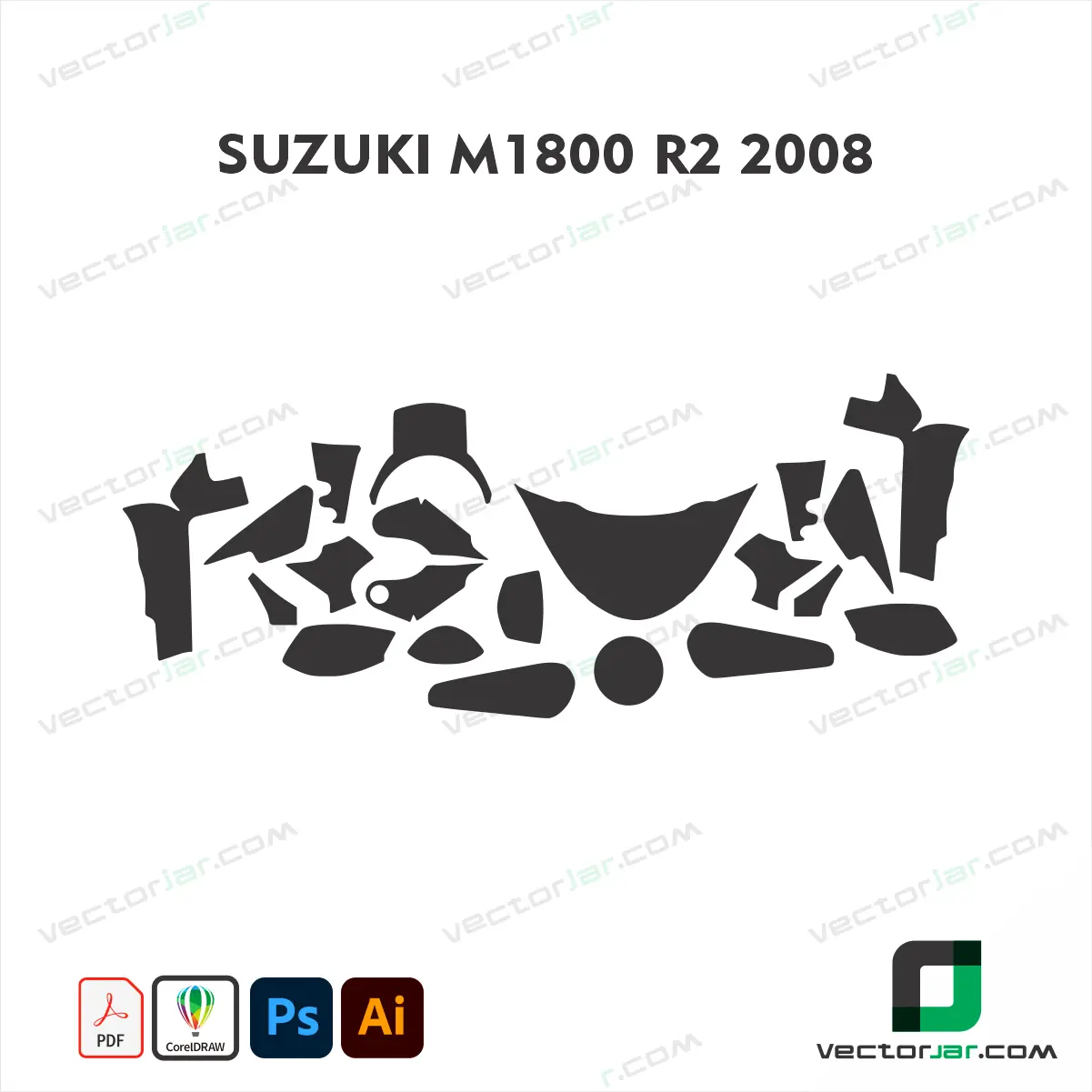 Suzuki M1800R2 2008 Motorcycle Paint Protection Film and Vinyl Wrap Vector Template