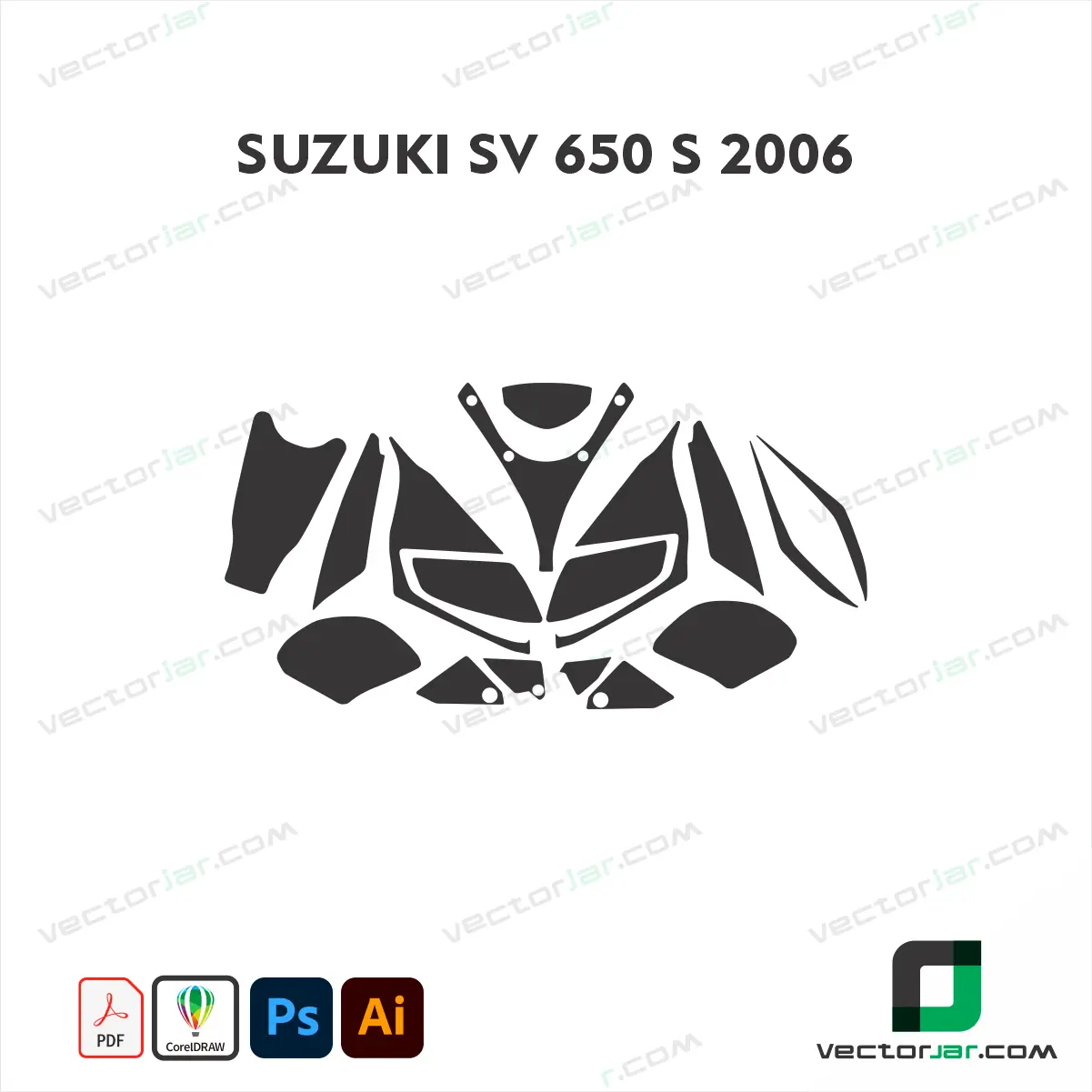 Suzuki SV650 S 2006 Motorcycle Paint Protection Film and Vinyl Wrap Vector Template