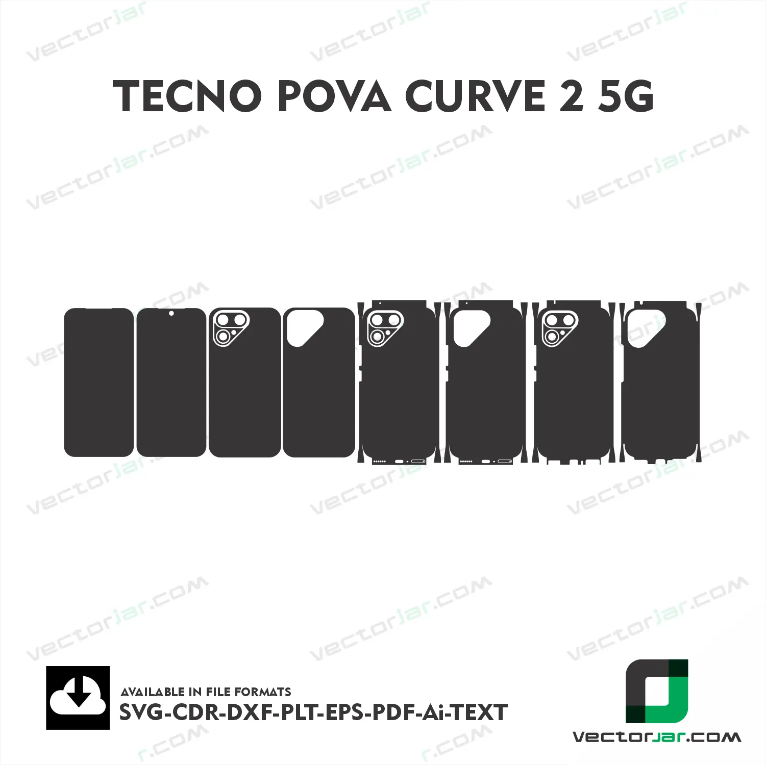 Tecno Pova Curve 2 5G Exact Fit Mobile Skin Vector Template
