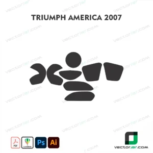 Triumph America 2007 Motorcycle Paint Protection Film and Vinyl Wrap Vector Template