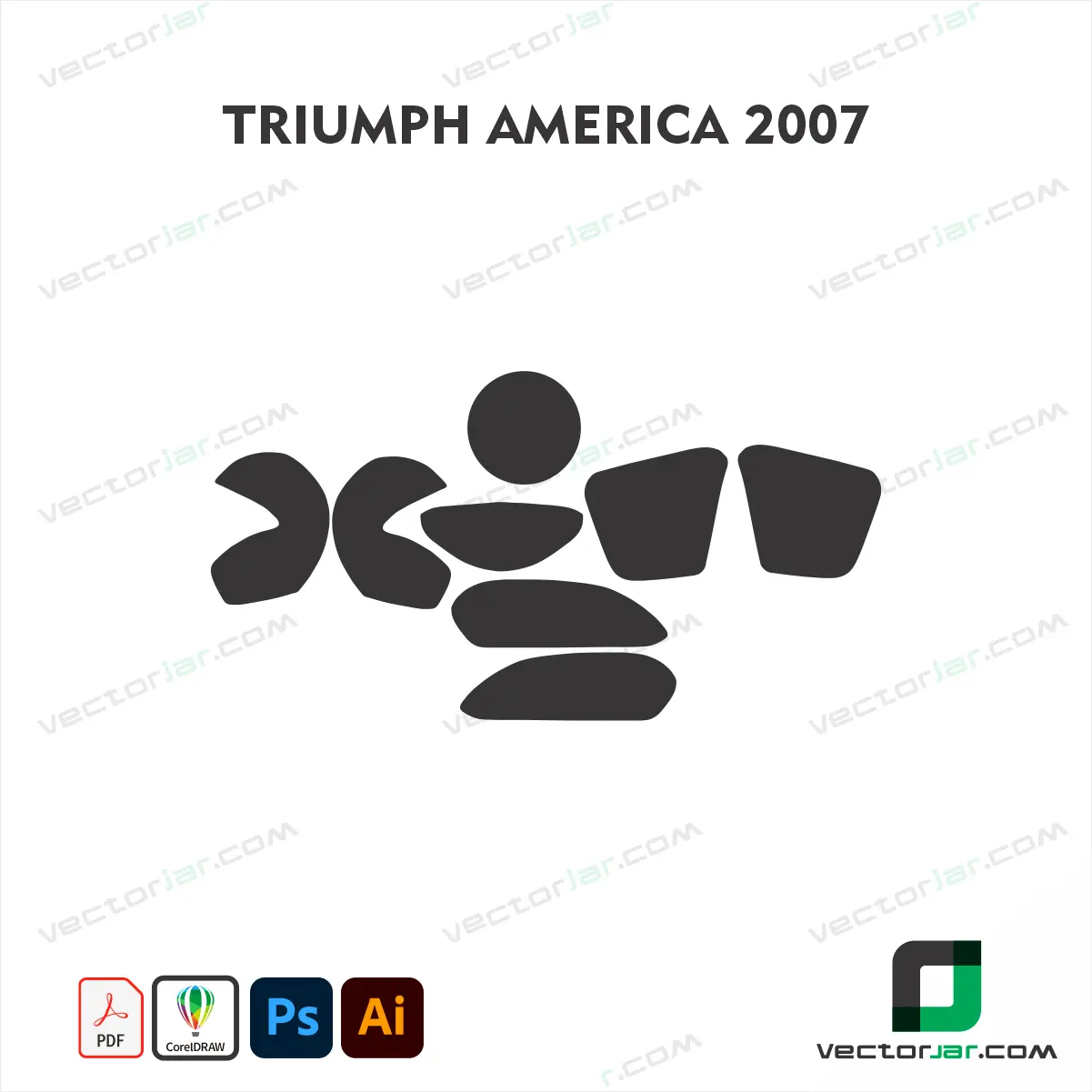 Triumph America 2007 Motorcycle Paint Protection Film and Vinyl Wrap Vector Template