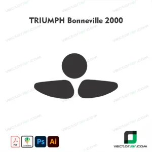 Triumph Bonneville 2000 Motorcycle Paint Protection Film and Vinyl Wrap Vector Template