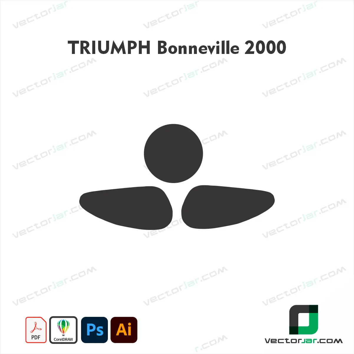 Triumph Bonneville 2000 Motorcycle Paint Protection Film and Vinyl Wrap Vector Template