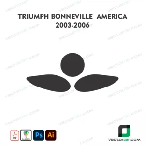 Triumph Bonneville America 2003-2006 Motorcycle Paint Protection Film and Vinyl Wrap Vector Template