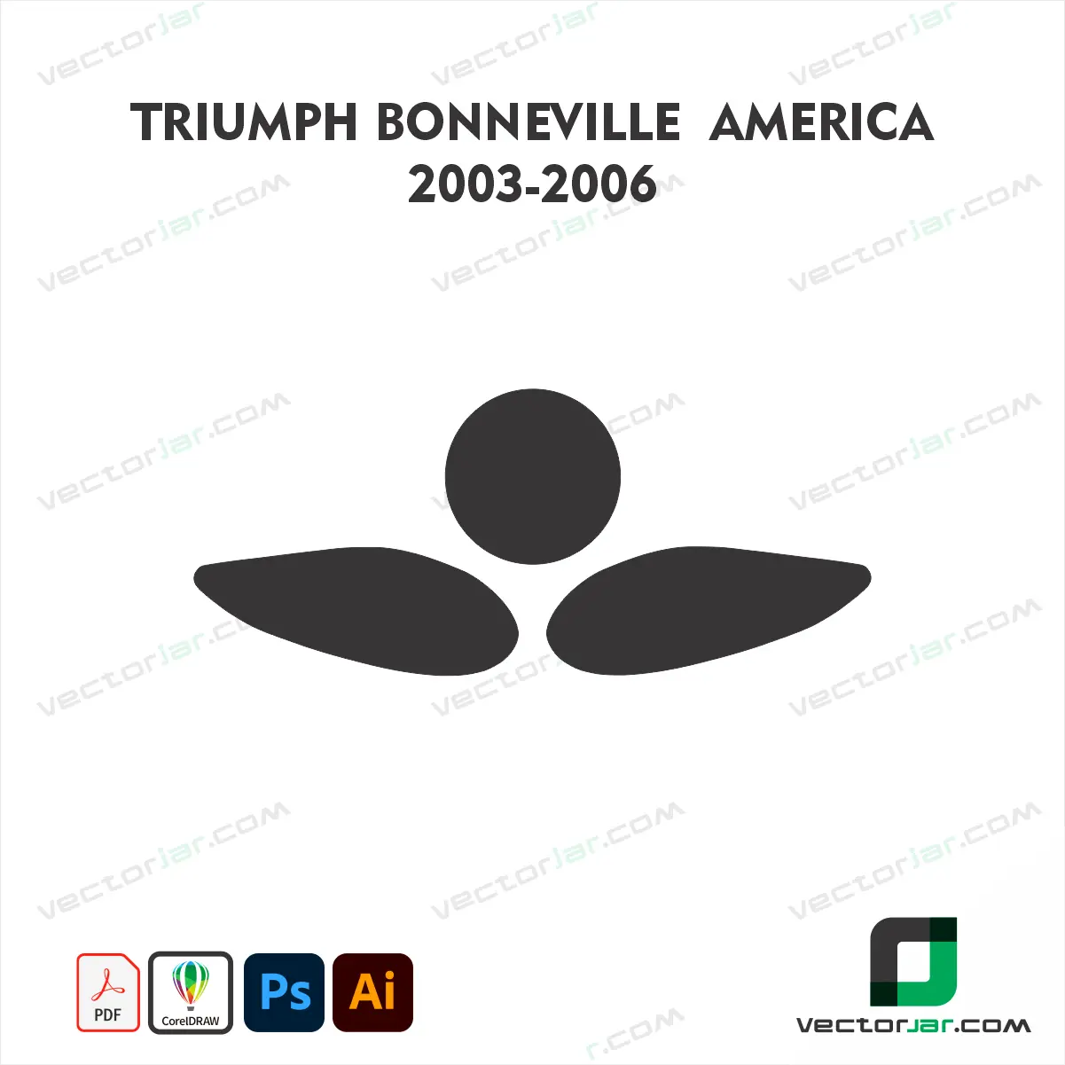 Triumph Bonneville America 2003-2006 Motorcycle Paint Protection Film and Vinyl Wrap Vector Template