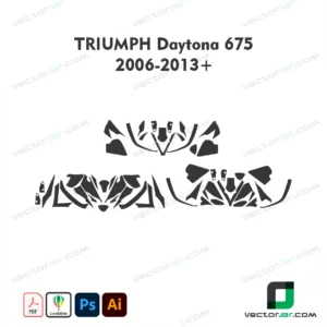 Triumph Daytona 675 2006-2013+ Motorcycle Paint Protection Film and Vinyl Wrap Vector Template