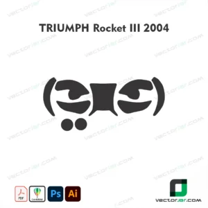 Triumph Rocket III 2004 Motorcycle Paint Protection Film and Vinyl Wrap Vector Template