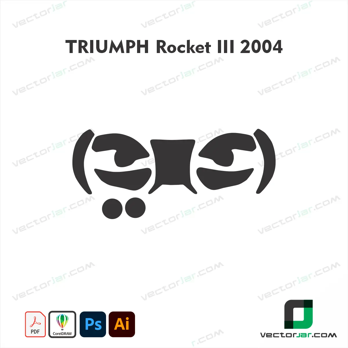 Triumph Rocket III 2004 Motorcycle Paint Protection Film and Vinyl Wrap Vector Template