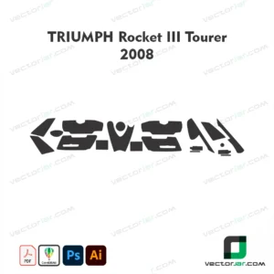 Triumph Rocket III Tourer 2008 Motorcycle Paint Protection Film and Vinyl Wrap Vector Template
