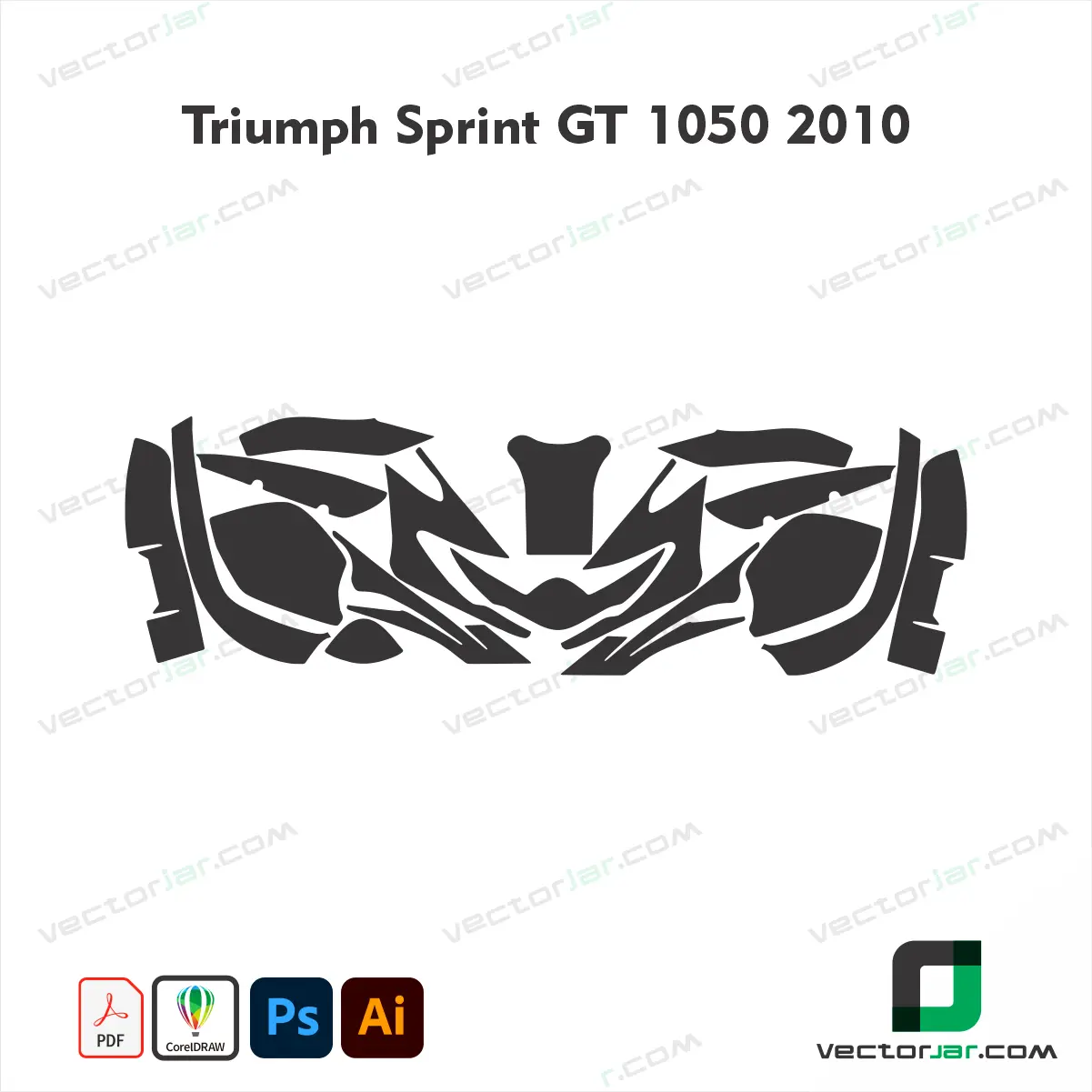 Triumph Sprint GT 1050 2010 Motorcycle Paint Protection Film and Vinyl Wrap Vector Template