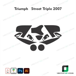 Triumph Street Triple 2007 Motorcycle Paint Protection Film and Vinyl Wrap Vector Template