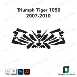 Triumph Tiger 1050 2007-2010 Motorcycle Paint Protection Film and Vinyl Wrap Vector Template