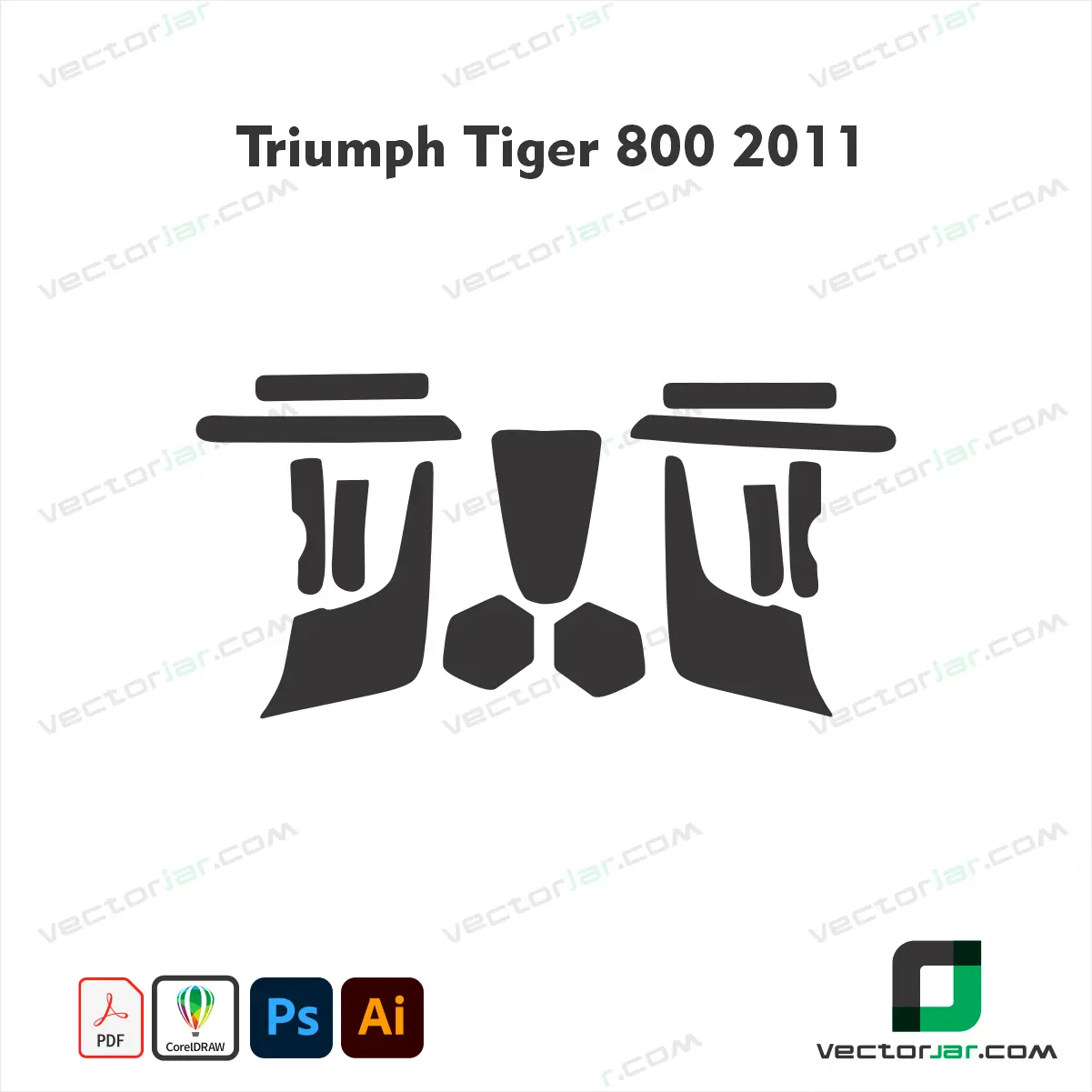 Triumph Tiger 800 2011 PPF & Wrap Template