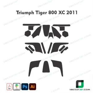 Triumph Tiger 800 XC 2011 Motorcycle Paint Protection Film and Vinyl Wrap Vector Template